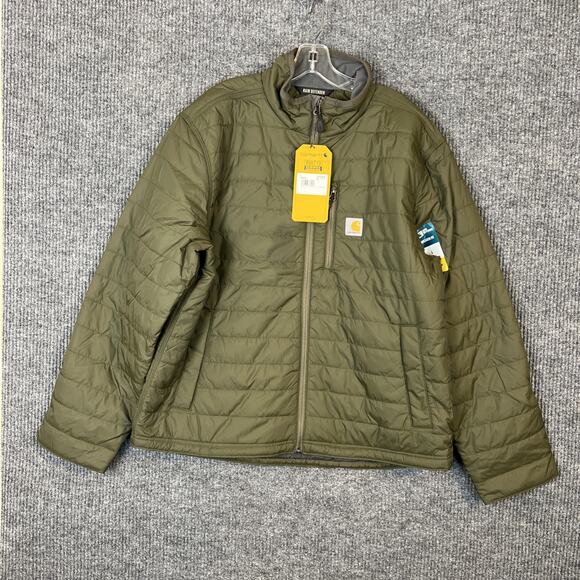 Carhartt Other - Carhartt Mens Gilliam Rain Defender Jacket Size Large Green Insulated Zip Up